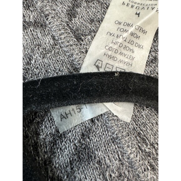 Peruvian Connection Alpaca Wool Jacquard Cardigan Coat Sweater – Gray Floral – L - Picture 14 of 15